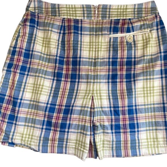 Peter Millar plaid cotton/spandex blend pleat front skort, size 8. - Picture 2 of 6